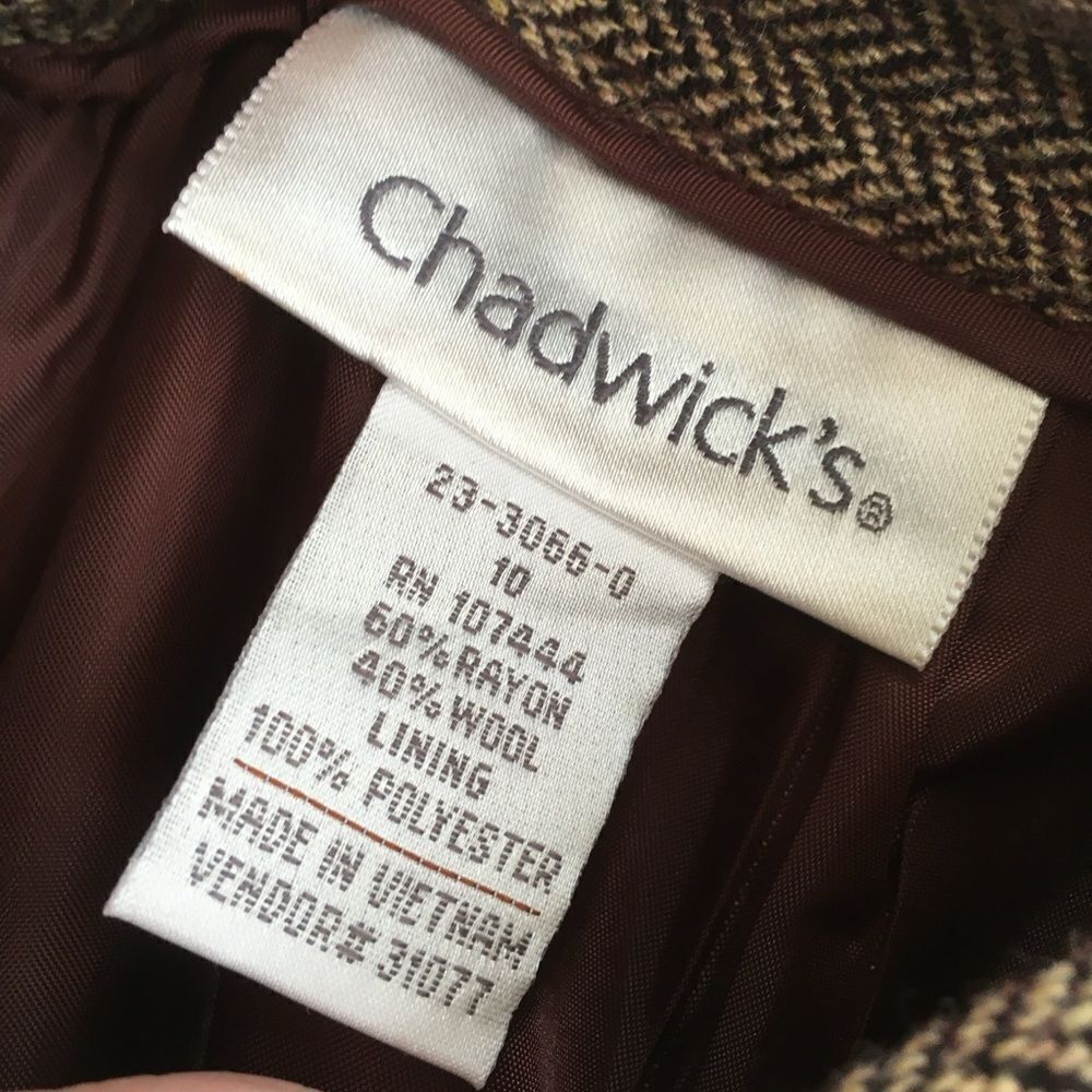Vintage  Chadwicks Brown Wool Maxi Skirt - Picture 5 of 5